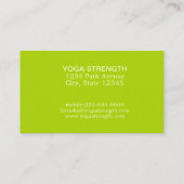 Apple Green Beige Yoga Strength Business Card 名刺 (裏面)
