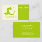 Apple Green Beige Yoga Strength Business Card 名刺 (正面/裏面)