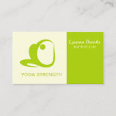 Apple Green Beige Yoga Strength Business Card 名刺 (正面)