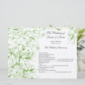 Apple Green Birds Swirle Order of Service 招待状 (スタンド正面)