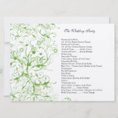 Apple Green Black Birds Swirl Order of Service 招待状 (裏面)