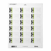 Apple Green & Black Damaskドット ラベル (フルシート)