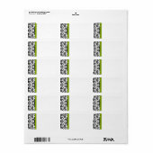 Apple Green & Black Damask Dots住所 シール (フルシート)