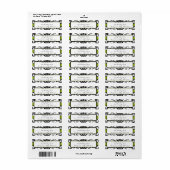 Apple Green & Black Damask Swirl Dot Label#2 ラベル (フルシート)