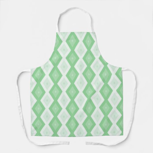 Apple green diamond pattern エプロン (正面)