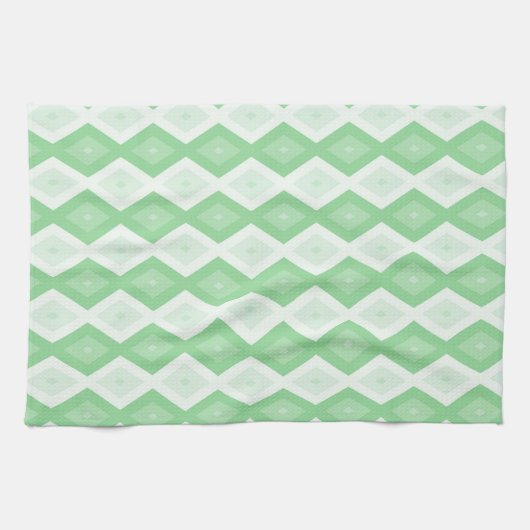 Apple green diamond pattern キッチンタオル (横)