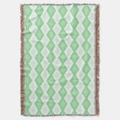 Apple green diamond pattern スローブランケット (正面縦)