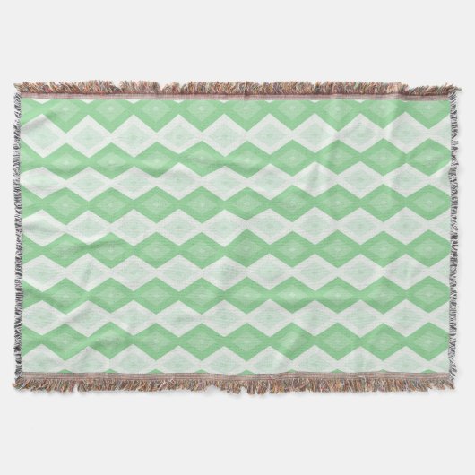 Apple green diamond pattern スローブランケット (正面)