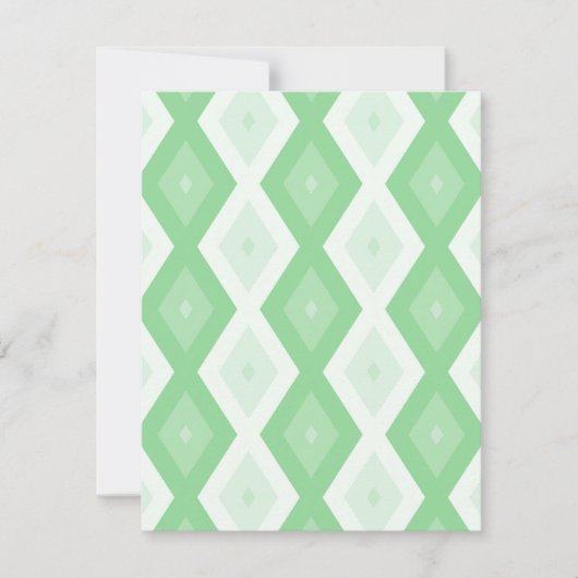 Apple green diamond pattern 出欠カード (正面)