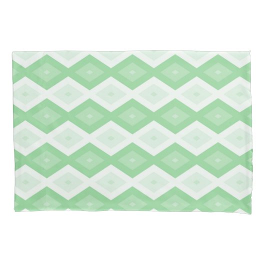 Apple green diamond pattern 枕カバー (正面)