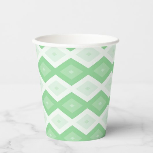 Apple green diamond pattern 紙コップ (正面)