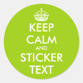 Apple Green Keep Calm Stickers |個人用設定 ラウンドシール