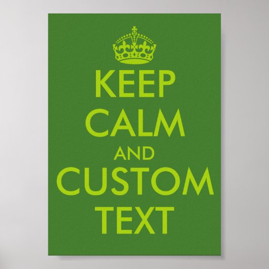 Apple green KeepCalmのポスター |パーソナライズされた文字 ポスター (正面)