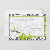 Apple Green Lapis Purple Bird Response Card 出欠カード (正面)