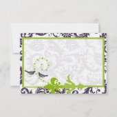 Apple Green Lapis Purple Bird Response Card 出欠カード (裏面)