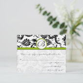 Apple Green Response Card – はがきスタイル 出欠カード (スタンド正面)