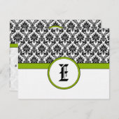 Apple Green Response Card – マット側の文字 出欠カード (正面/裏面)