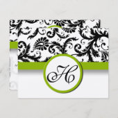 Apple Green Response Card – マット側の文字 出欠カード (正面/裏面)