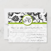 Apple Green Response Card – マット側の文字 出欠カード (裏面)