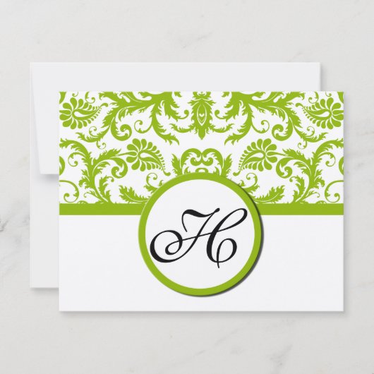 Apple Green Response Card – マット側の文字 出欠カード (正面)