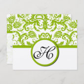 Apple Green Response Card – マット側の文字 出欠カード (正面/裏面)