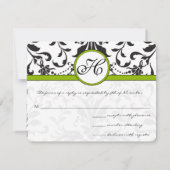 Apple Green Response Card – マット側の文字 出欠カード (裏面)