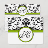 Apple Green Response Card – マット側の文字 出欠カード (正面/裏面)