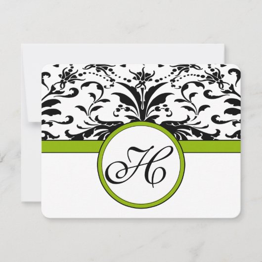 Apple Green Response Card – マット側の文字 出欠カード (正面)