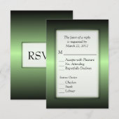 Apple Green ShineのRSVPカードとメニューの選択 出欠カード (正面/裏面)