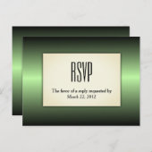 Apple Green Shine RSVPとEntree Choices インビテーションポストカード (正面/裏面)