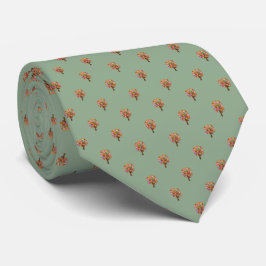 Apple Green Stripes Flower Tree Wedding Tie ネクタイ