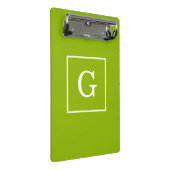 Apple Green White FramedイニシャルModogram ミニクリップボード (アングル)