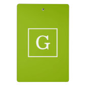 Apple Green White FramedイニシャルModogram ミニクリップボード (裏面)