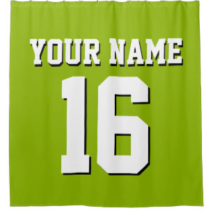Apple Green White Sports Jerseyチームジャージー シャワーカーテン
