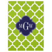 Apple Green Wt Morocco #5 Navy 3イニシャルモノグラム クリップボード (裏面)