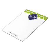 Apple Green Wt Morocco #5 Navy 3イニシャルモノグラム ノートパッド (アングル)