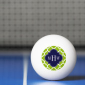 Apple Green Wt Morocco #5 Navy 3イニシャルモノグラム 卓球ボール (ネット)