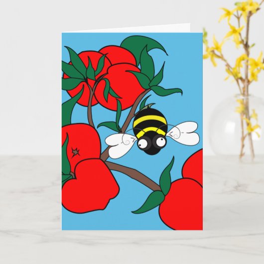 Apple Greeting Card (Sweetness & Light) カード (黄色い花)
