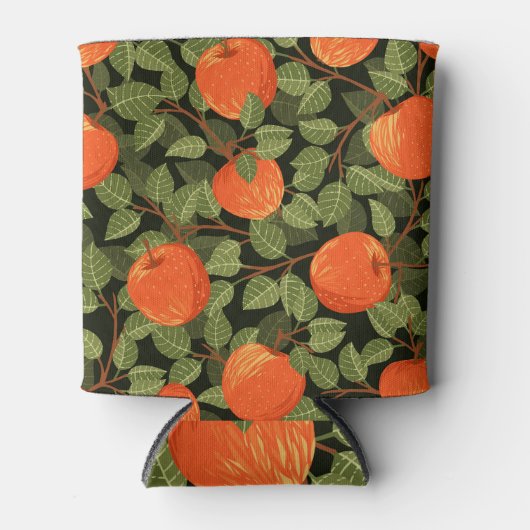 Apple Harvest：グリーン葉ヴィンテージ 缶クーラー (正面)