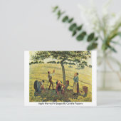 Apple Harvest At Eragny By Camille Pissarro ポストカード (スタンド正面)