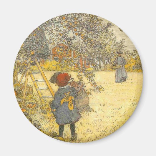 Apple Harvest by Carl Larssonヴィンテージ マグネット (正面)