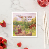 Apple Harvest Happy Thanksgiving スタンダードカクテルナプキン (インサイチュ)