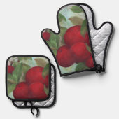 Apple Harvest, Red and Green  鍋つかみ&鍋敷きセット (正面/裏面)