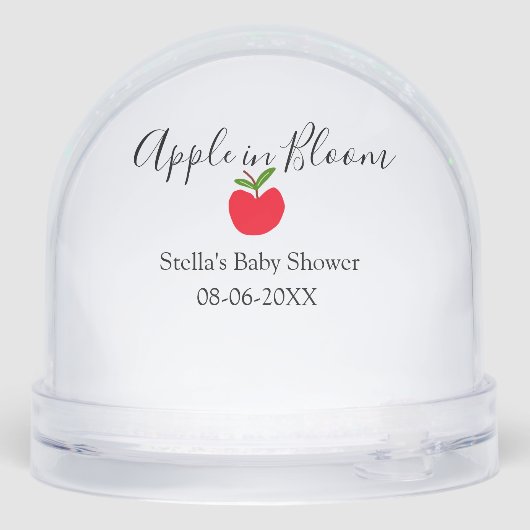 Apple in bloom baby shower red apple name date  (裏面)
