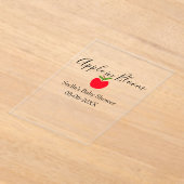 Apple in bloom baby shower red apple name date  アクリル招待状 (レイダウン)