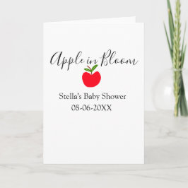 Apple in bloom baby shower red apple name date  カード