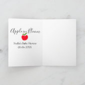 Apple in bloom baby shower red apple name date カード (内部)
