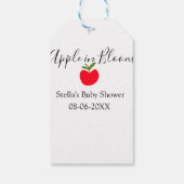 Apple in bloom baby shower red apple name date  ギフトタグ (裏面)