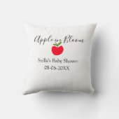 Apple in bloom baby shower red apple name date  クッション (裏面)