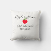 Apple in bloom baby shower red apple name date  クッション (正面)
